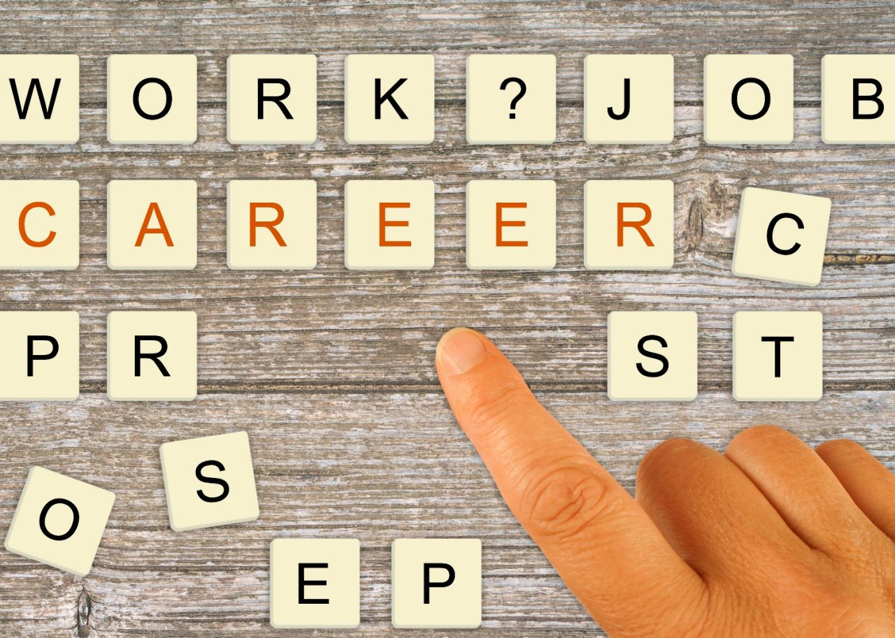 Career planning - hand pointing, chooses