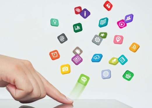 Les icônes de l’iPad et de l’application s’affichent avec le doigt
