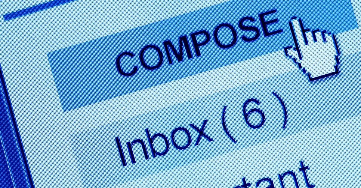 Pointez la souris sur le bouton « rédiger » d'un e-mail