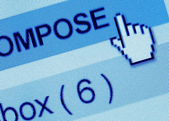 Pointez la souris sur le bouton « rédiger » d'un e-mail