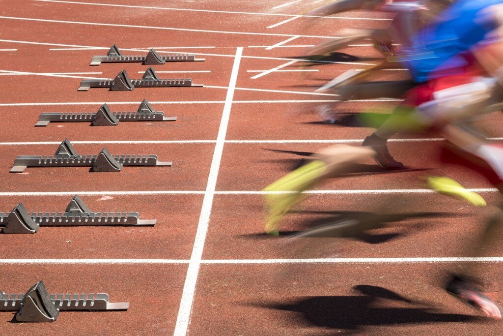 Départ d'une course sur circuit