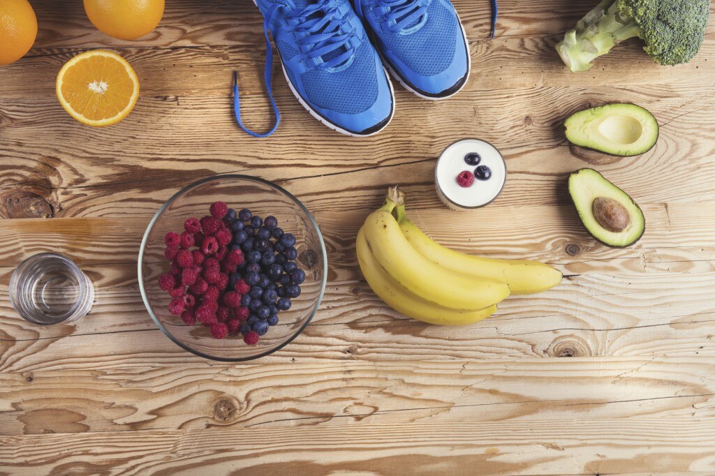 Chaussures de course conçues par fruits et légumes
