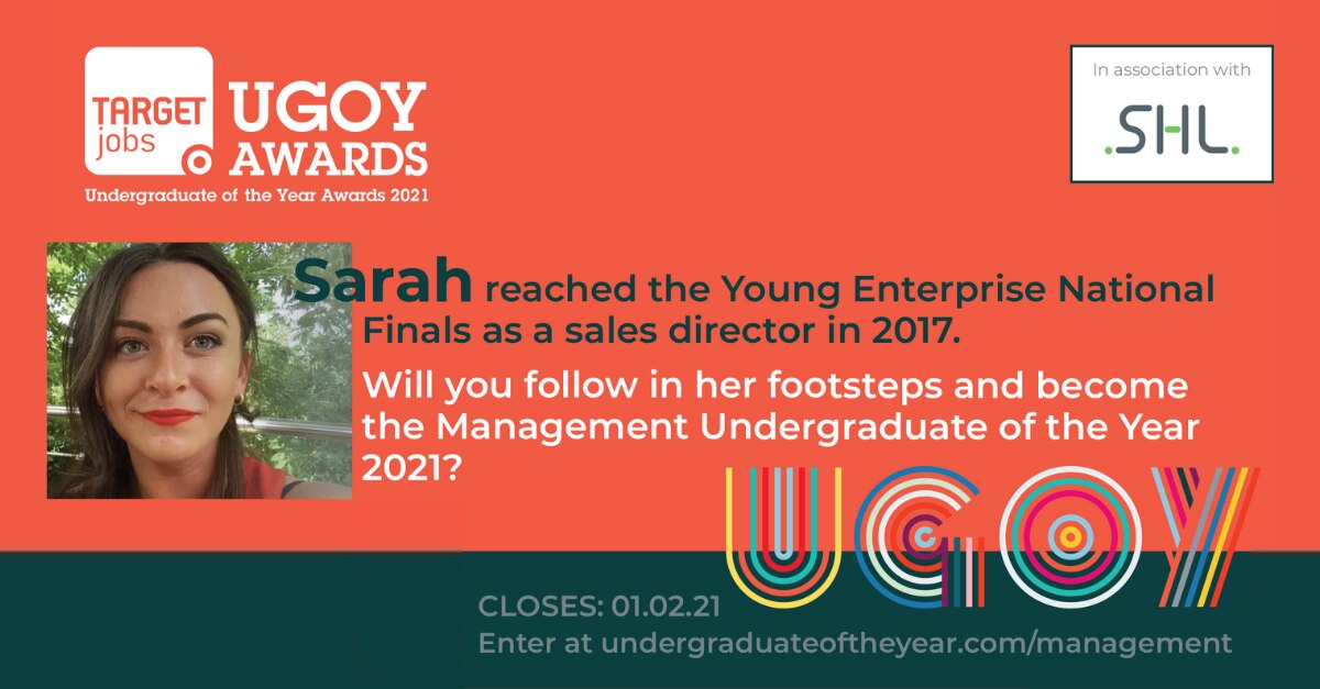 Bannière du prix de premier cycle de l’année de Sarah